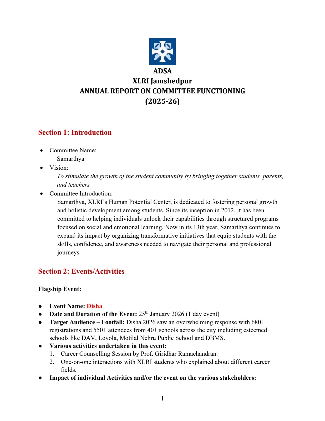 Composs Disha Samarthya XLRI Jamshedpur - Education & Social Impact Initiative